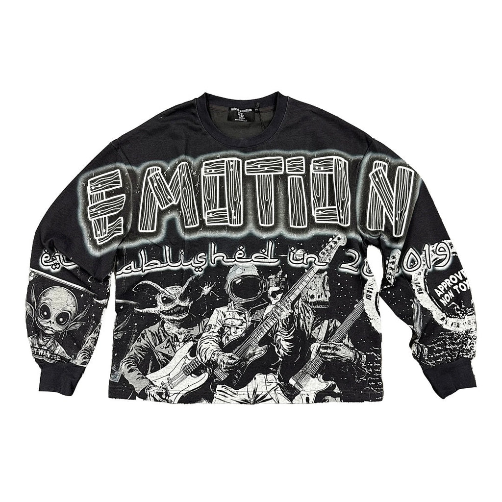 MIXED EMOTION Thorn Logo Graphic Long Sleeve Top
