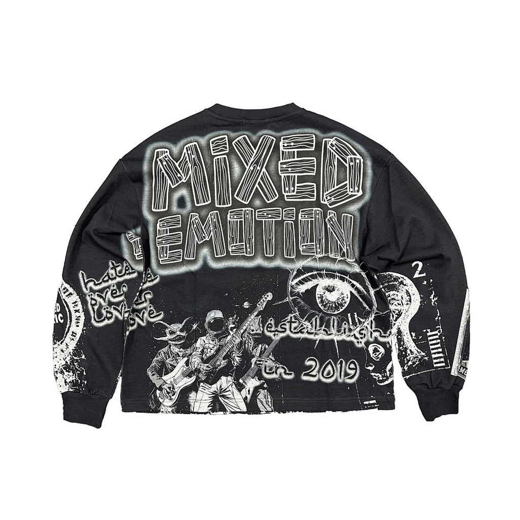 MIXED EMOTION Thorn Logo Graphic Long Sleeve Top