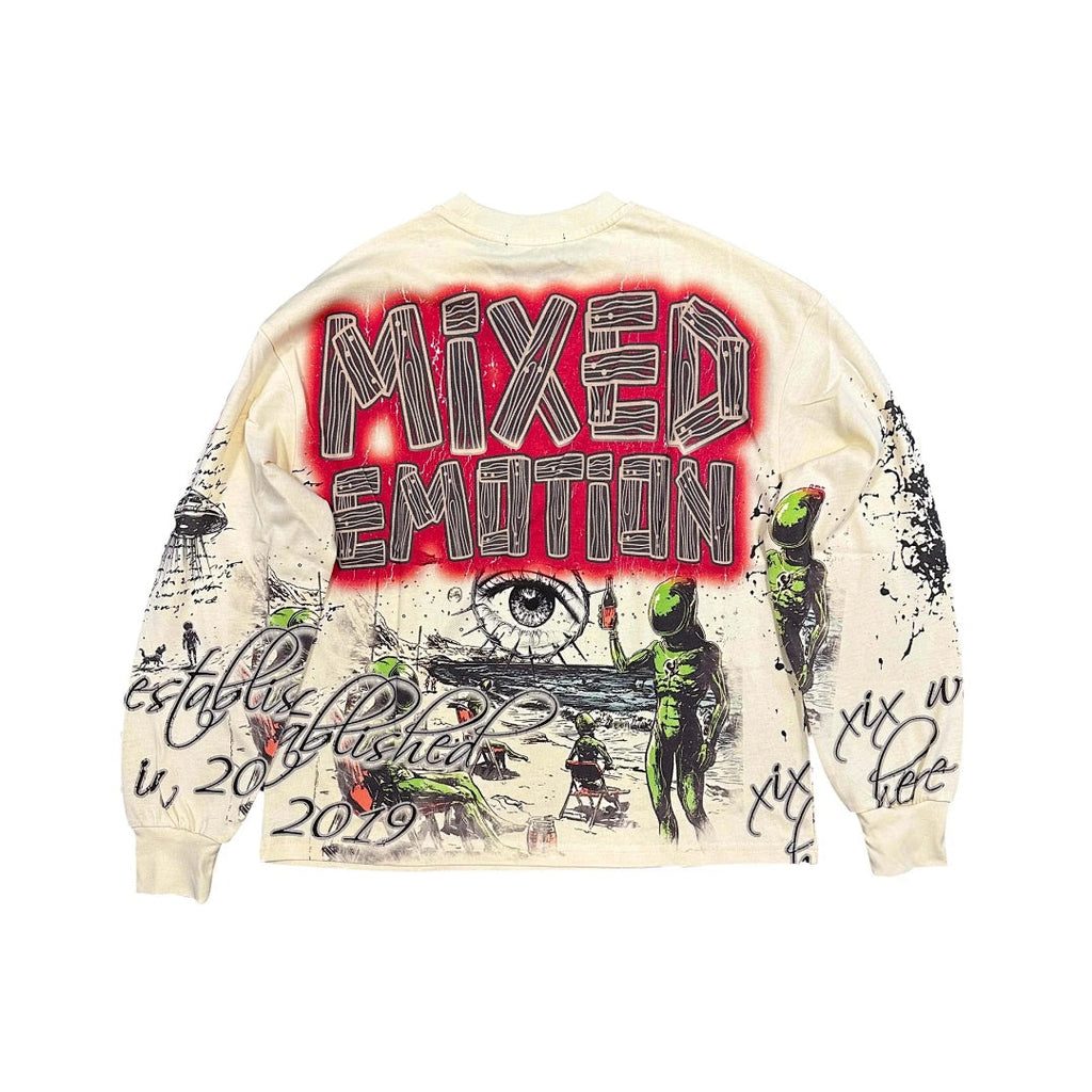 MIXED EMOTION Racing Graphic Long Sleeve Streetwear Top