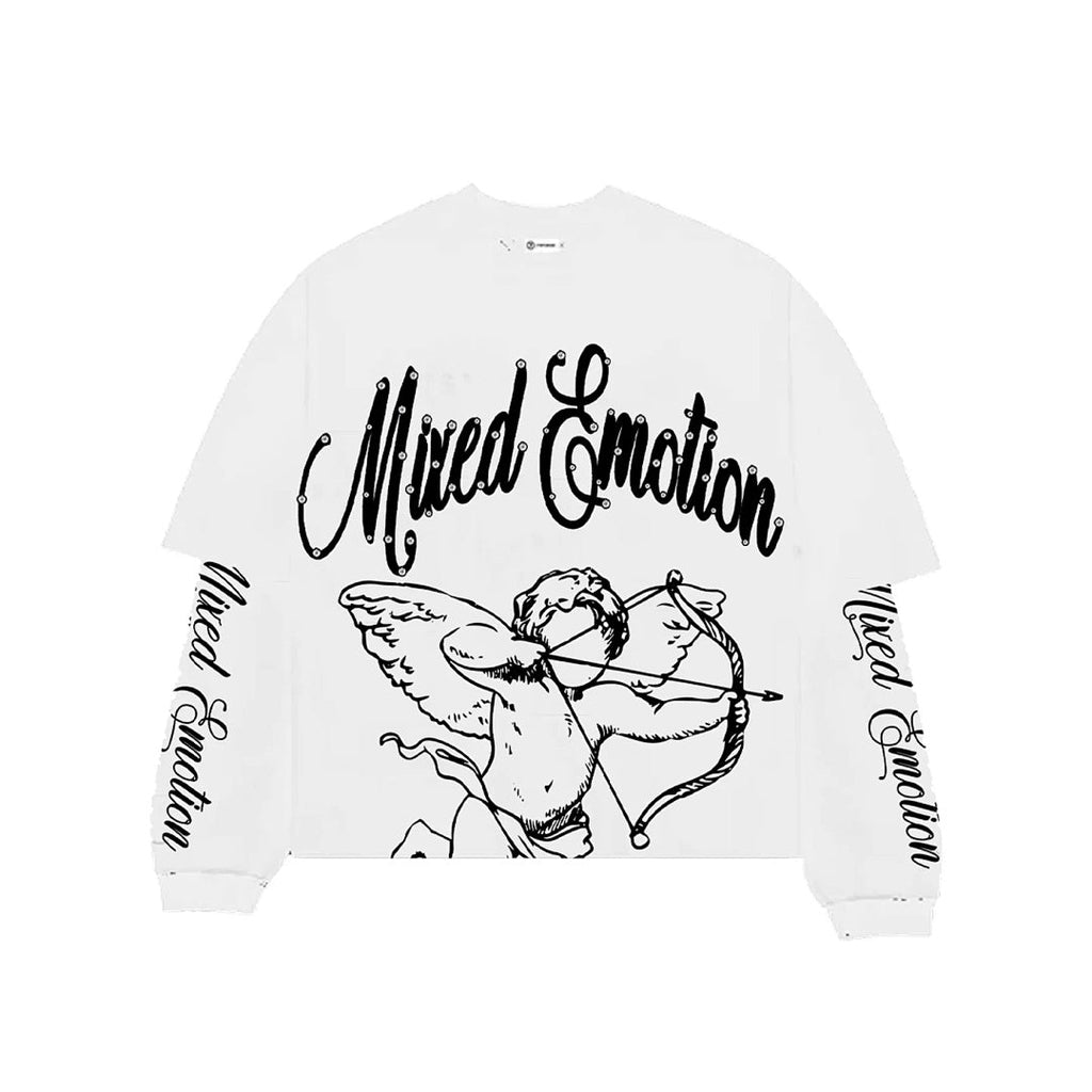 MIXED EMOTION Winged Skull Graphic Long Sleeve Top