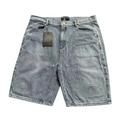 MIXED EMOTION Distressed Graphic Knee-Length Shorts