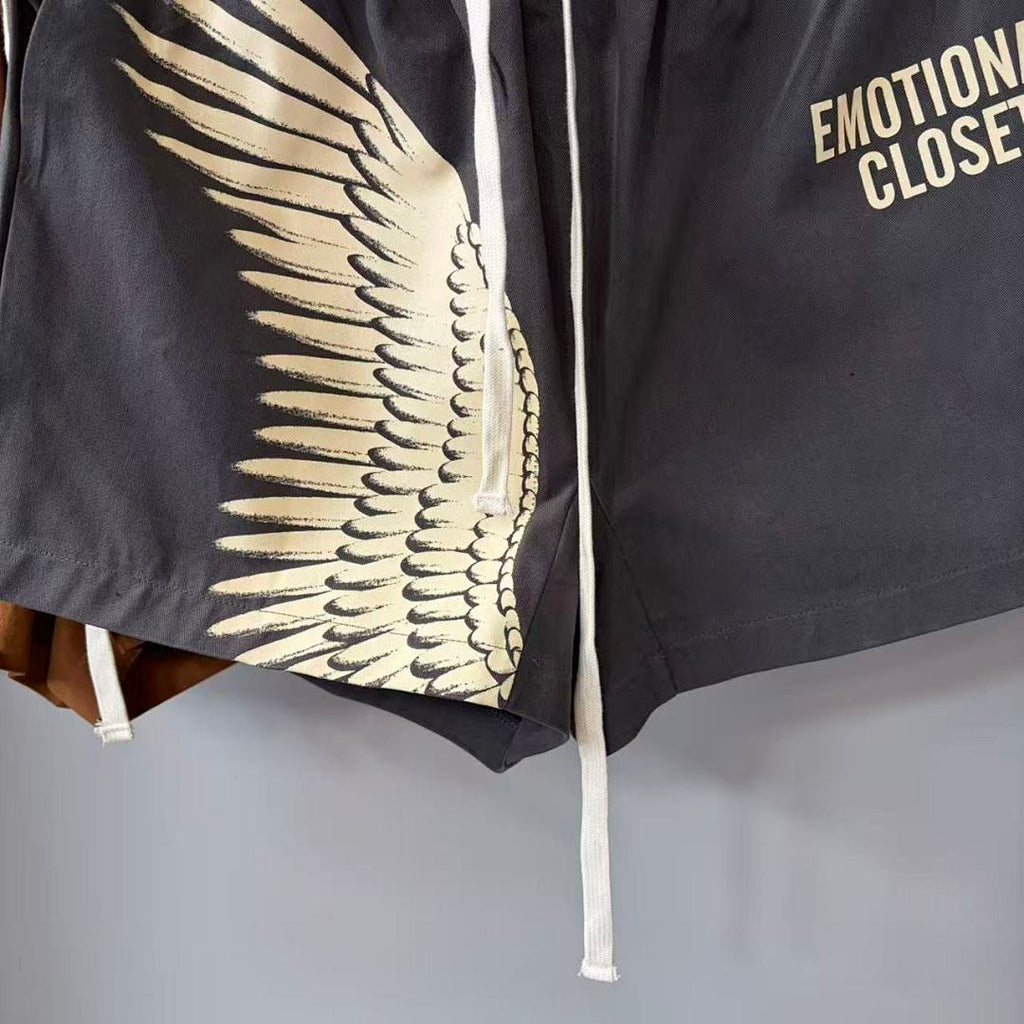 MIXED EMOTION Wing Graphic Casual Shorts