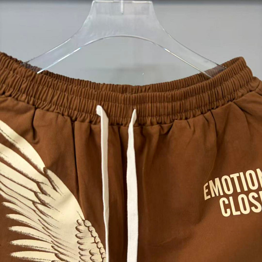 MIXED EMOTION Wing Graphic Casual Shorts