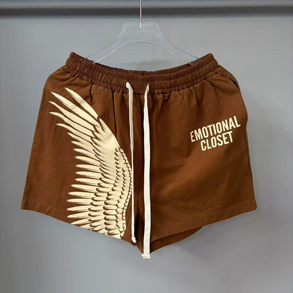 MIXED EMOTION Wing Graphic Casual Shorts
