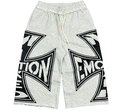 MIXED EMOTION Graphic Logo Patchwork Casual Shorts