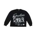 MIXED EMOTION Script Graphic Music-Inspired Long Sleeve Top