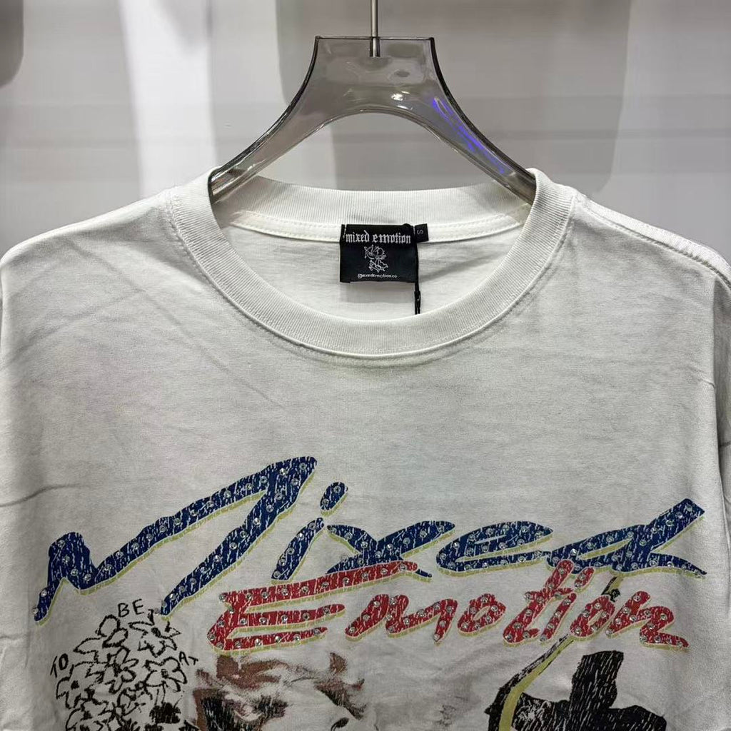 MIXED EMOTION Vintage Graphic Long Sleeve Streetwear Top
