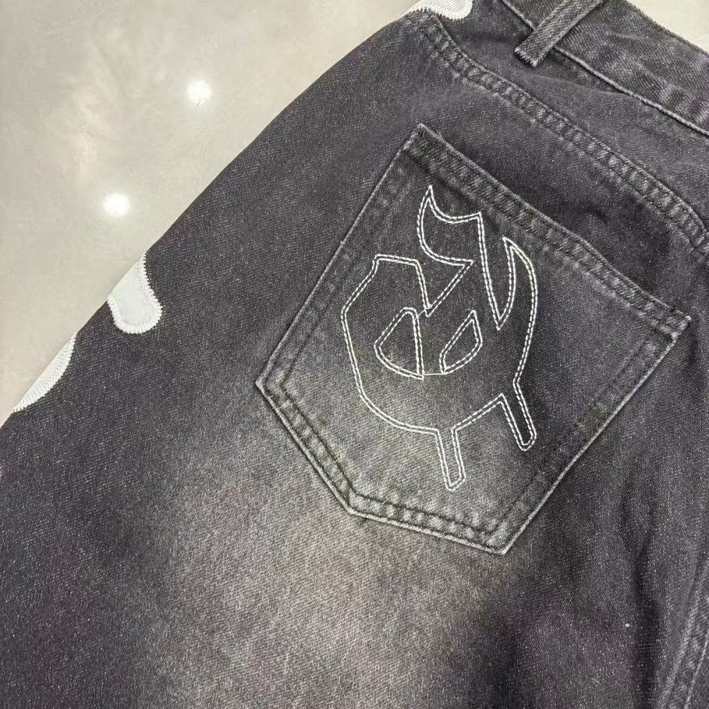 GODSPEED Distressed Graphic Denim Shorts