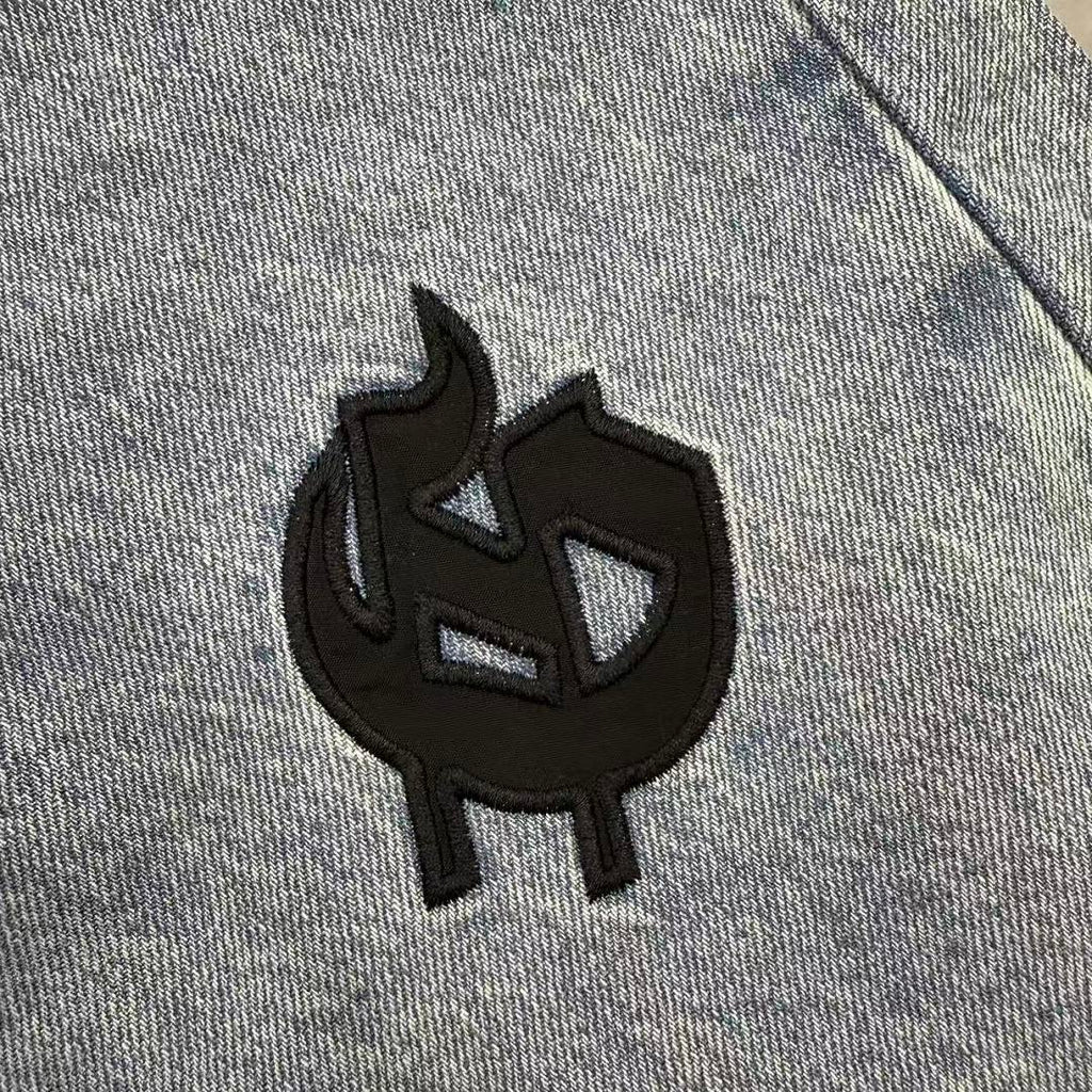 GODSPEED Graphic Patchwork Denim Shorts