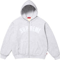 Supreme Arc Logo Thermal-Lined Zip Hoodie - Grey