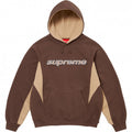 Supreme Contrast Panel Logo Hoodie – Brown