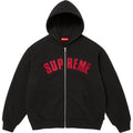 Supreme Arc Logo Thermal-Lined Zip Hoodie - Black