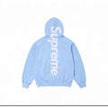 Supreme Oversized Vertical Logo Hooded Sweatshirt - Light Blue