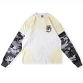 SAINT VANITY Layered-Style Graphic Long-Sleeve T-Shirt - Yellow Tie-Dye / Gray Camo