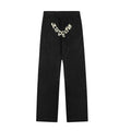 Sp5der Rhinestone Letter Graphic Black Casual Sweatpants